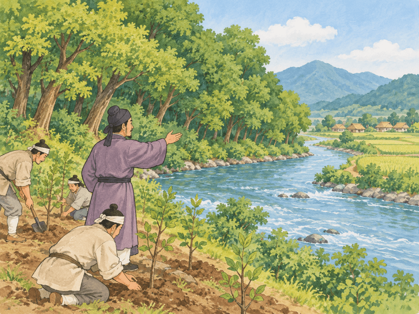최치원과 천 년 숲 상림 - 이야기를 바탕으로 한 삽화