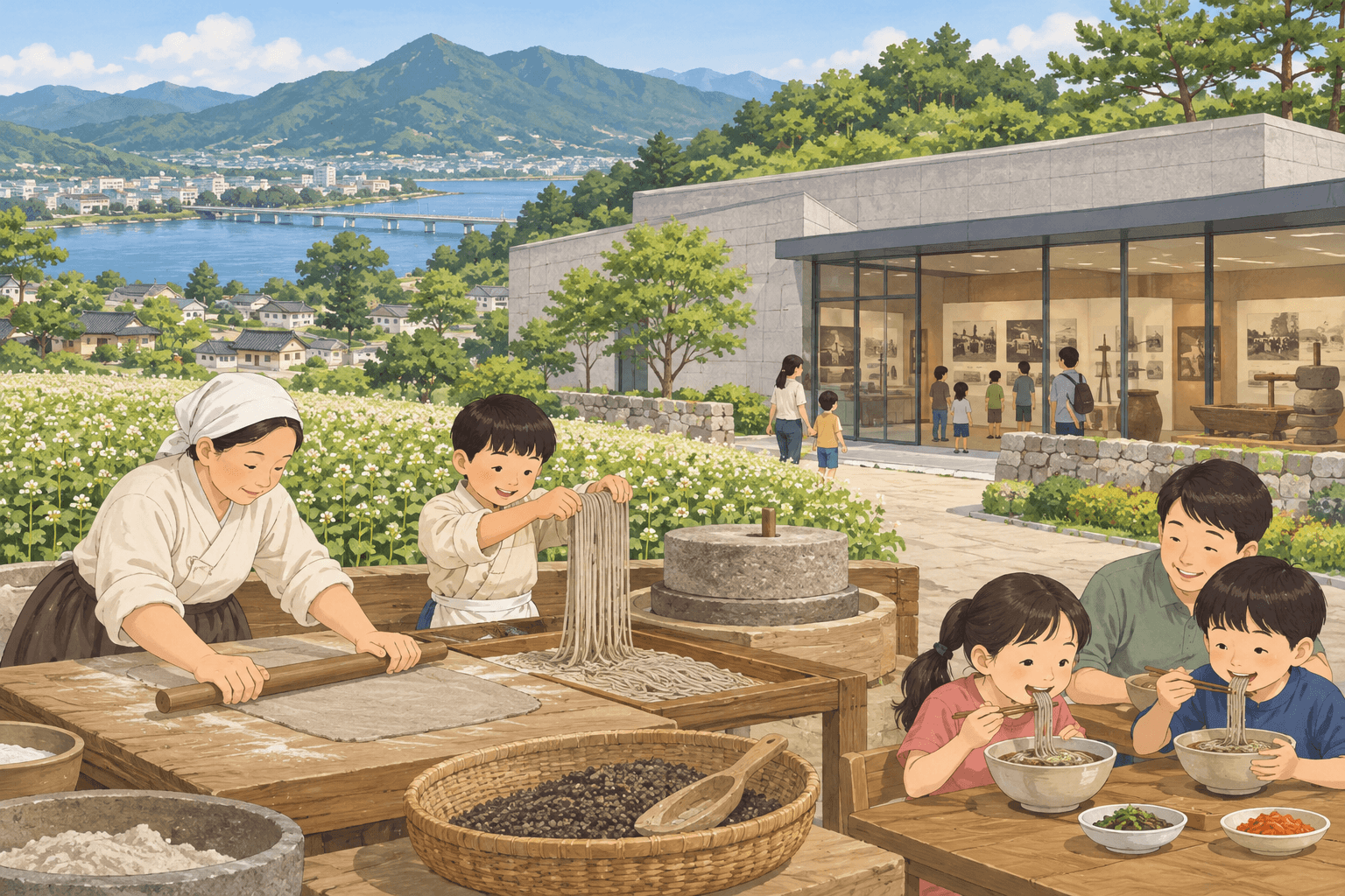 메밀로 만든 춘천 막국수 - 이야기를 바탕으로 한 삽화