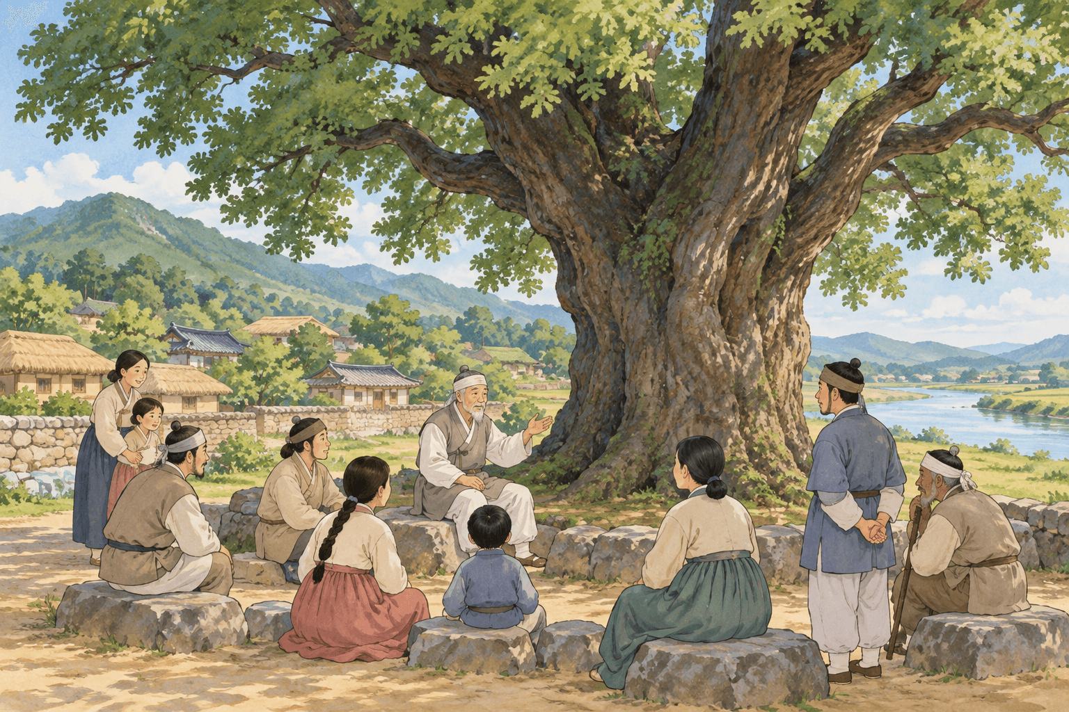 장동 팽나무 전설 - 이야기를 바탕으로 한 삽화