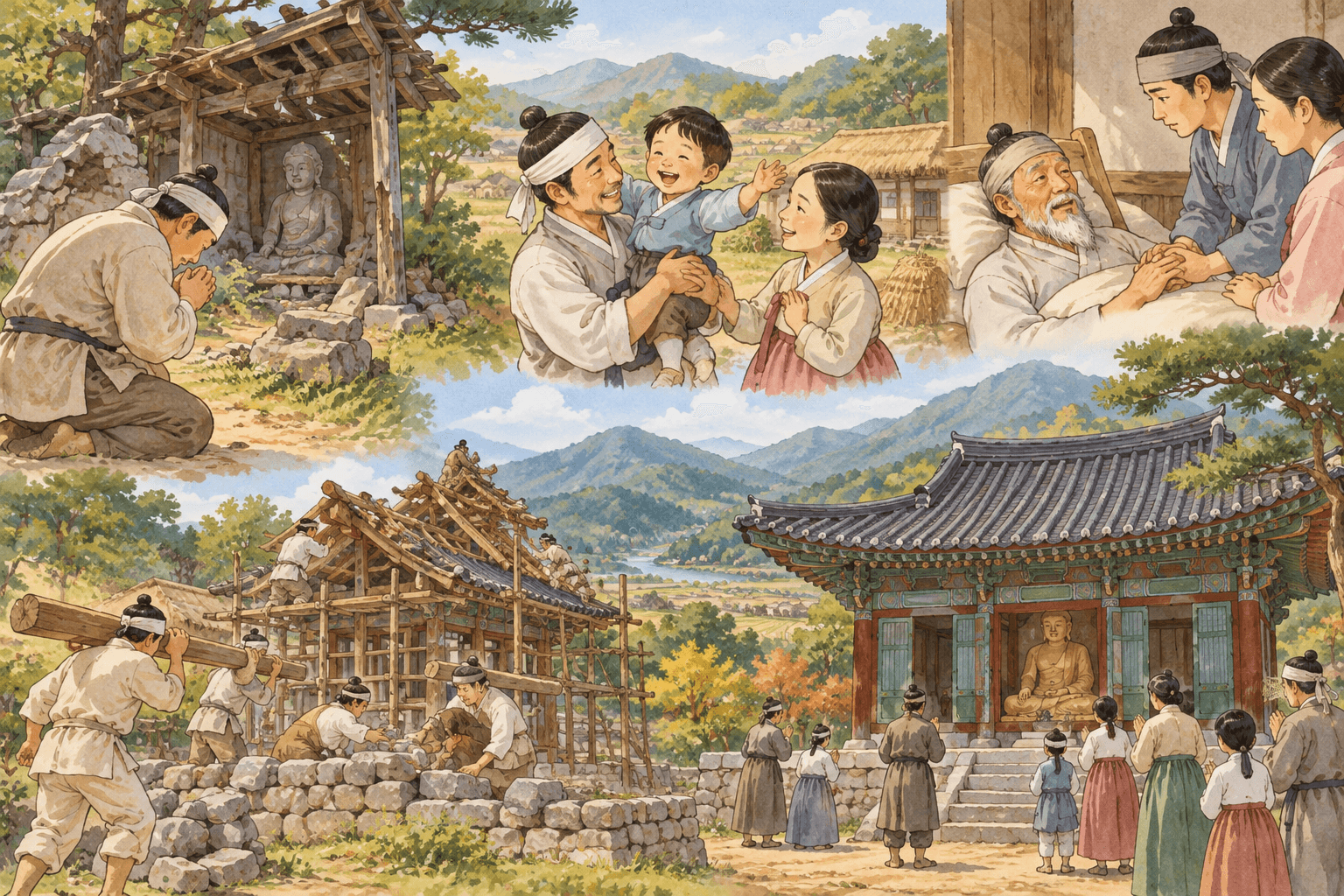 아버지의 마지막 부탁, 절골 - 이야기를 바탕으로 한 삽화