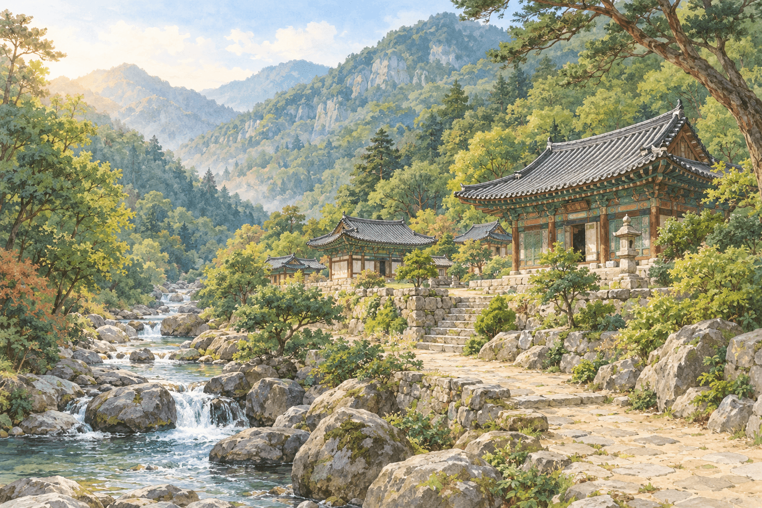 불영사 - 장소 설명을 바탕으로 한 삽화