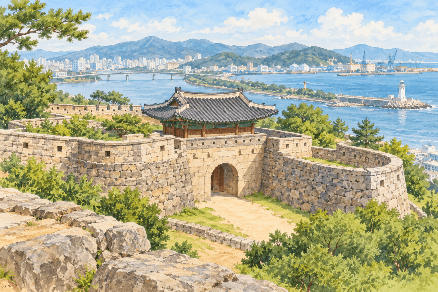 울산병영성 - 장소 설명을 바탕으로 한 삽화