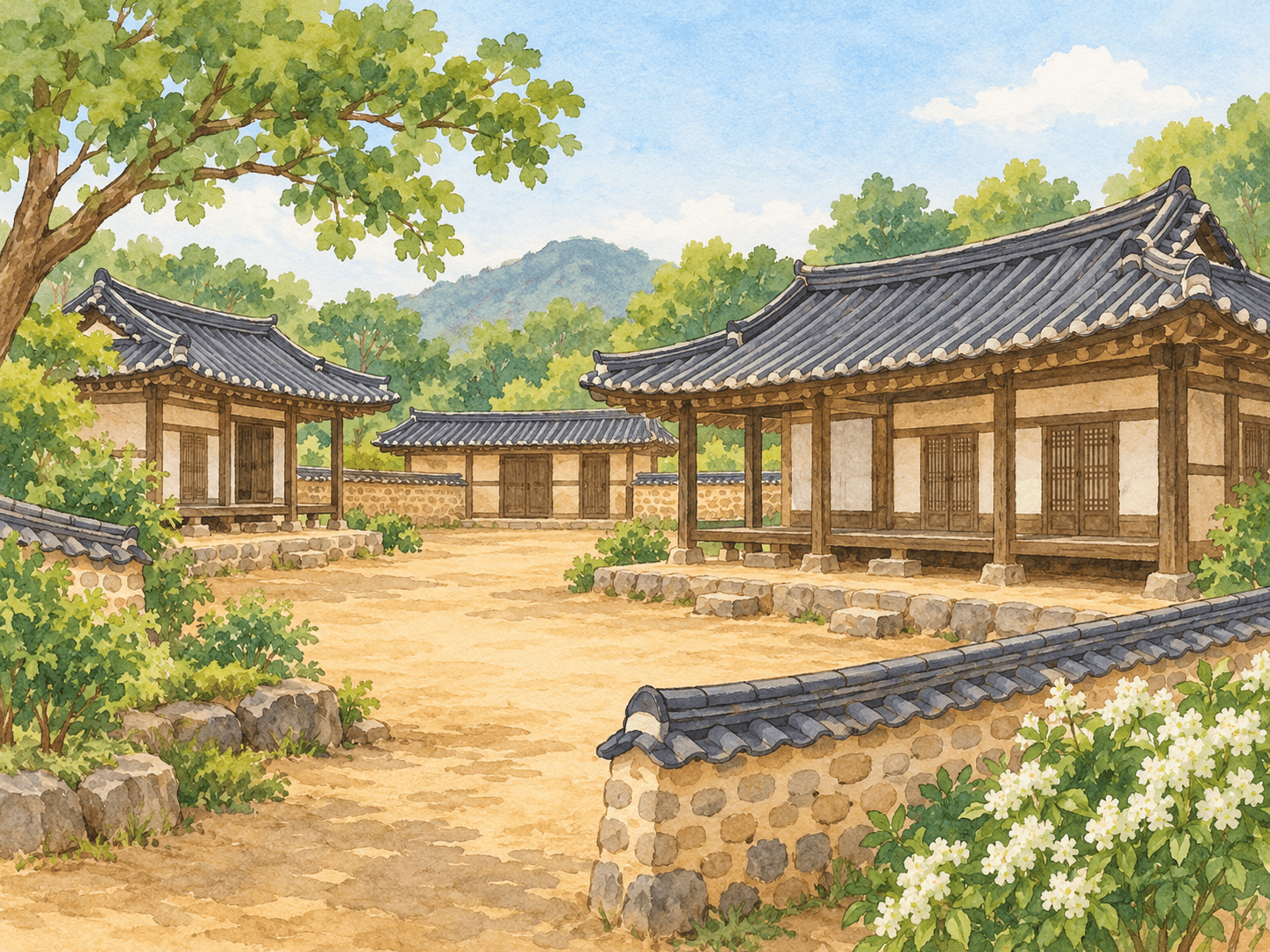 용아생가 - 장소 설명을 바탕으로 한 삽화