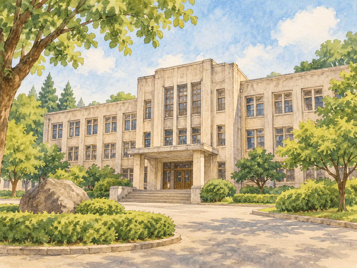 전남대학교 용봉관 - 장소 설명을 바탕으로 한 삽화