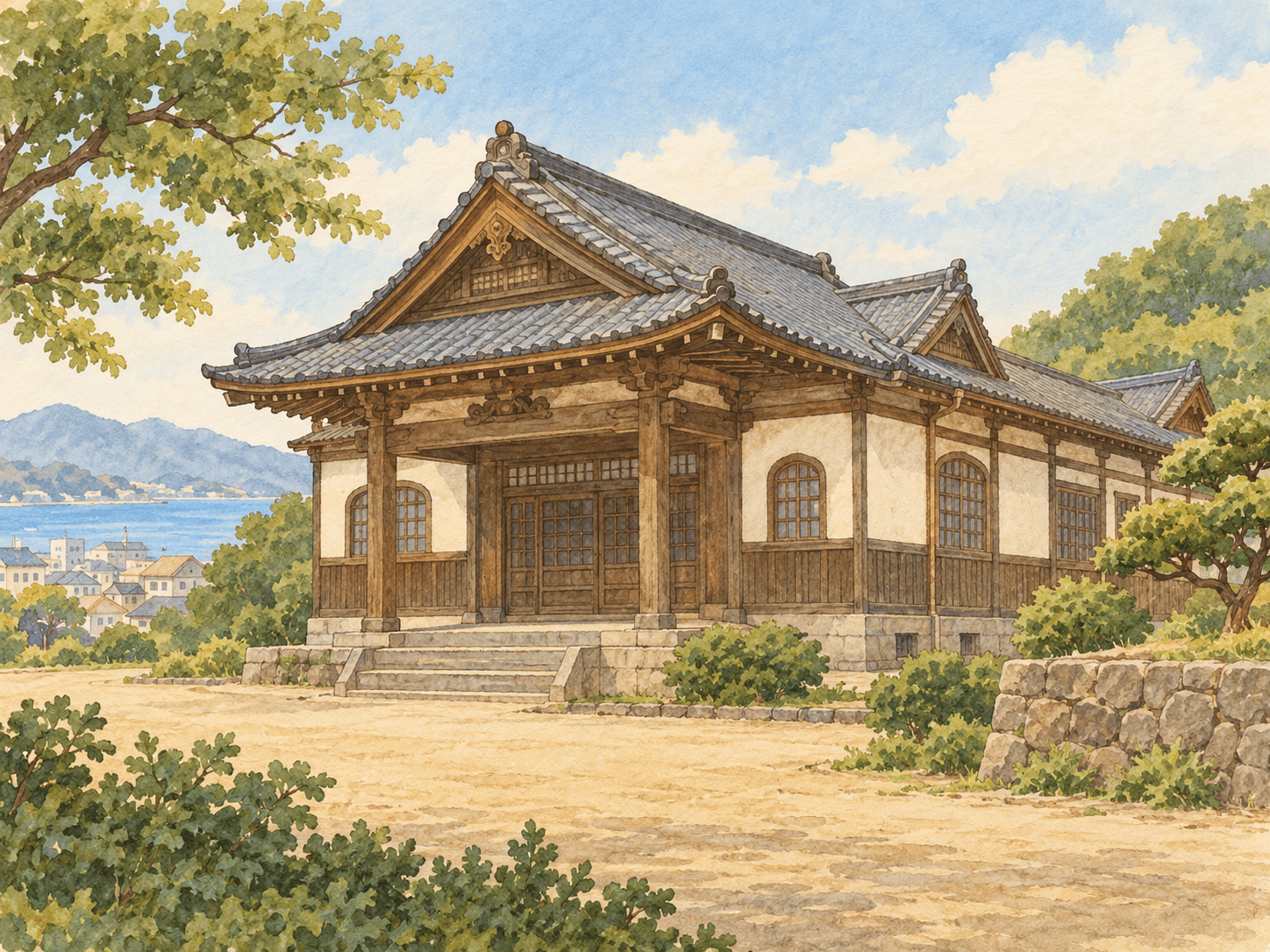 구 동본원사 목포별원 - 장소 설명을 바탕으로 한 삽화