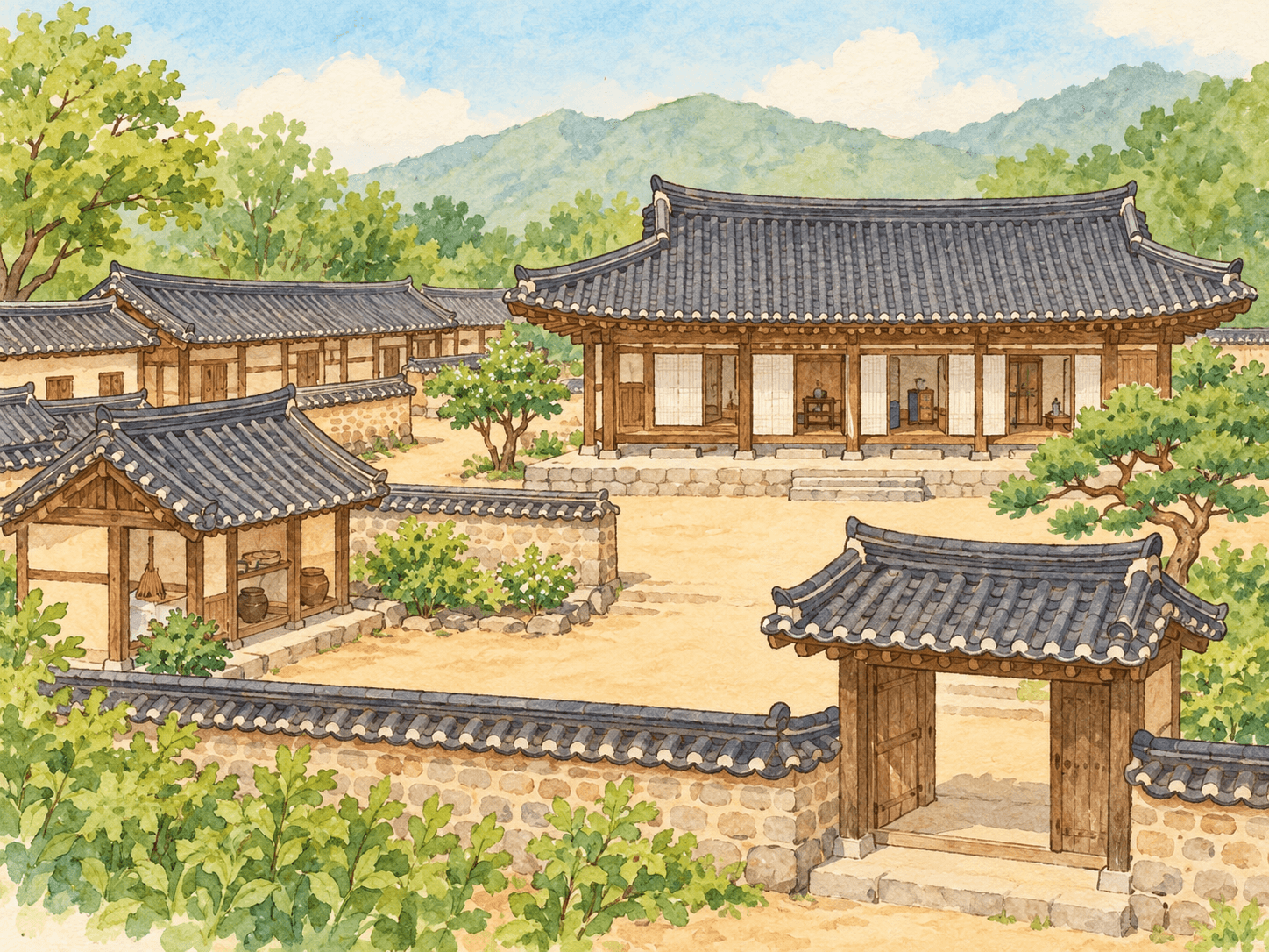 금학헌(나주목사내아) - 장소 설명을 바탕으로 한 삽화
