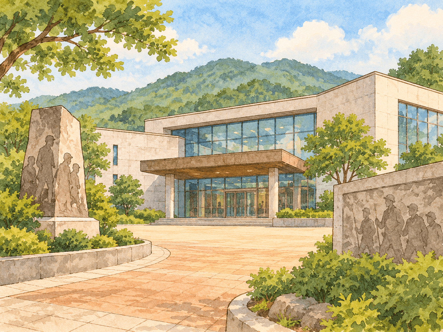 남도의병역사박물관 - 장소 설명을 바탕으로 한 삽화