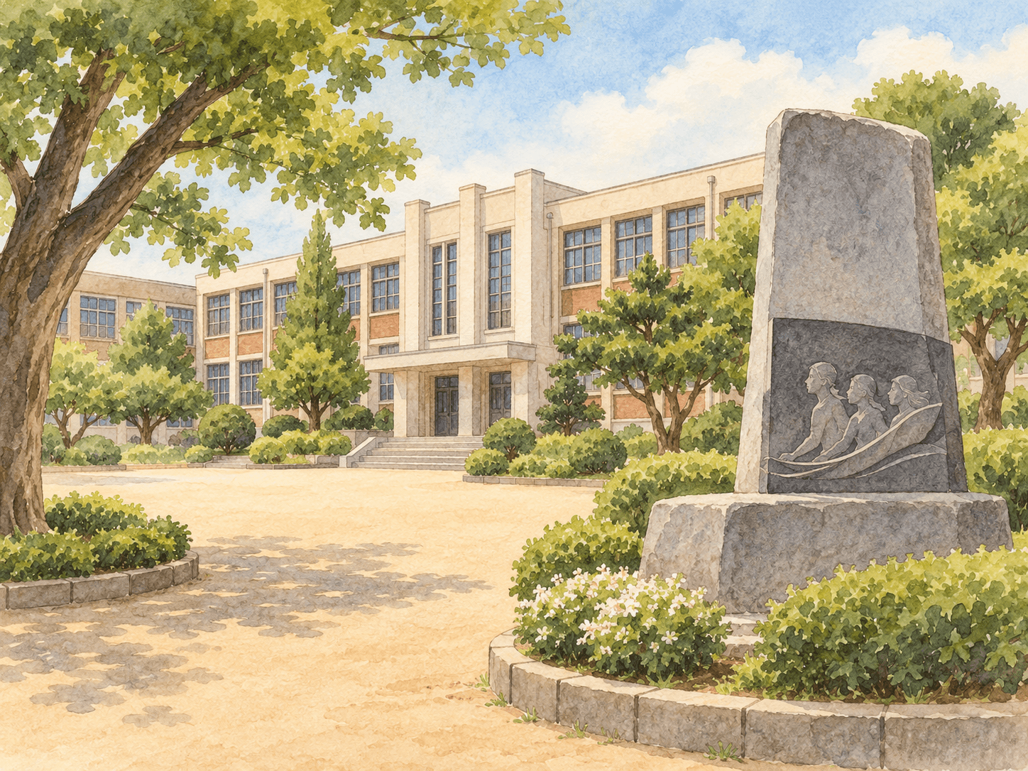 전남여자고등학교 학생독립운동 관련지 - 장소 설명을 바탕으로 한 삽화