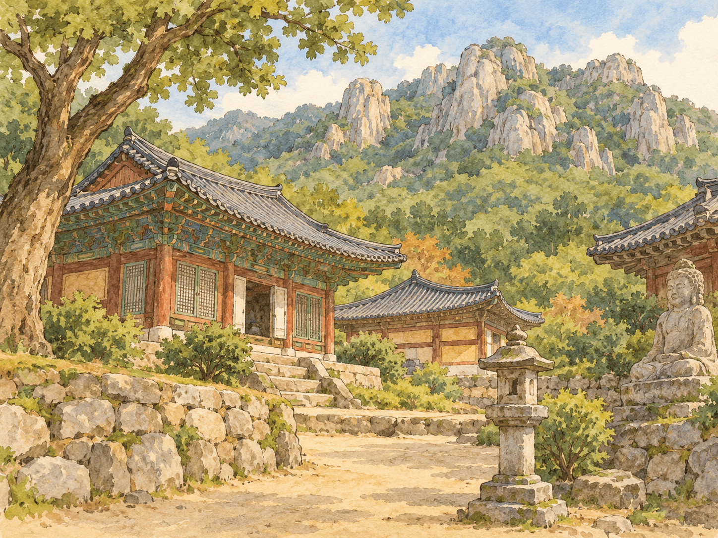 미황사 - 장소 설명을 바탕으로 한 삽화