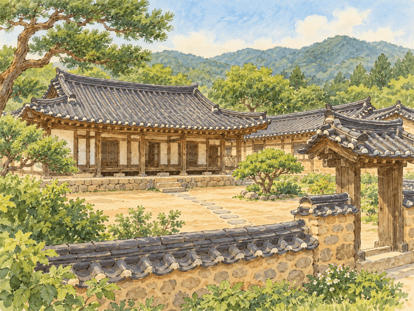 녹우당 - 장소 설명을 바탕으로 한 삽화