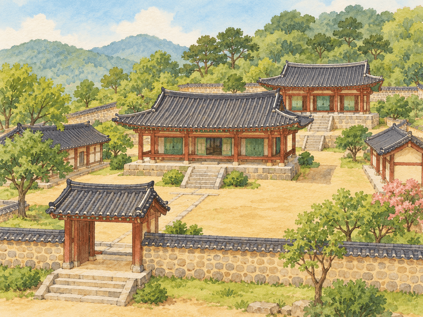 함평향교 - 장소 설명을 바탕으로 한 삽화