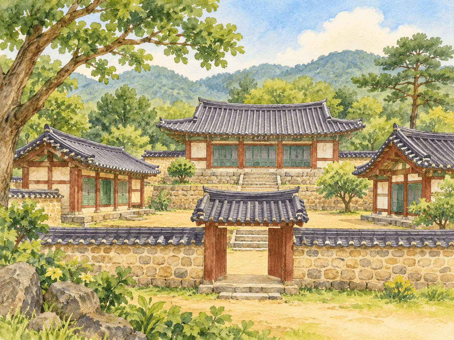 장성 봉암서원 - 장소 설명을 바탕으로 한 삽화