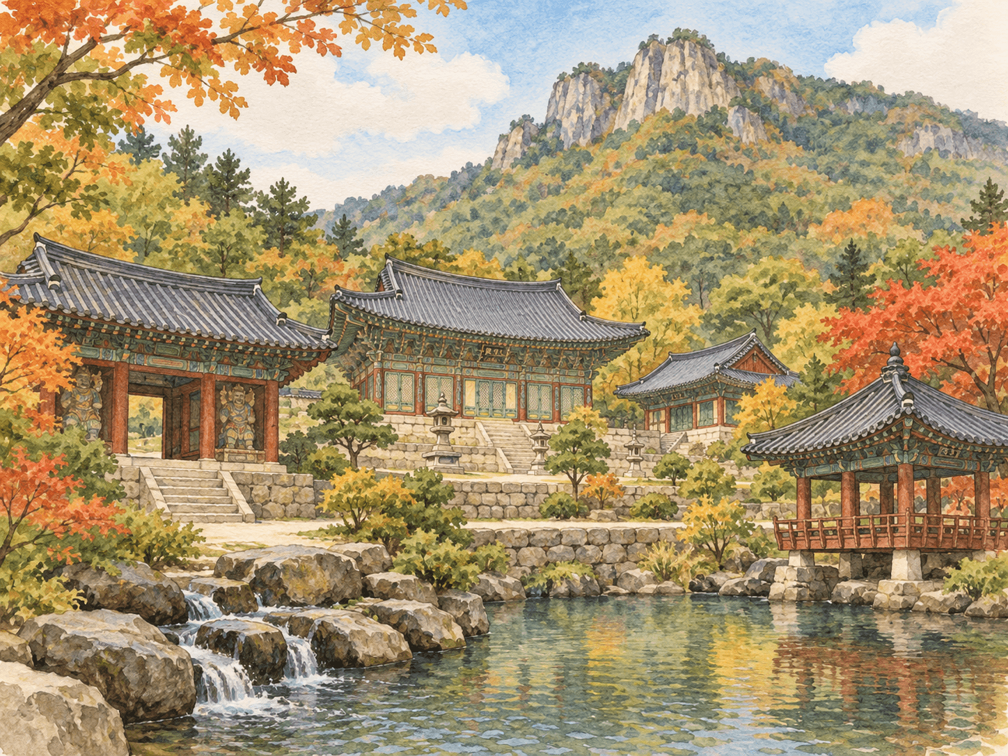 백양사 - 장소 설명을 바탕으로 한 삽화