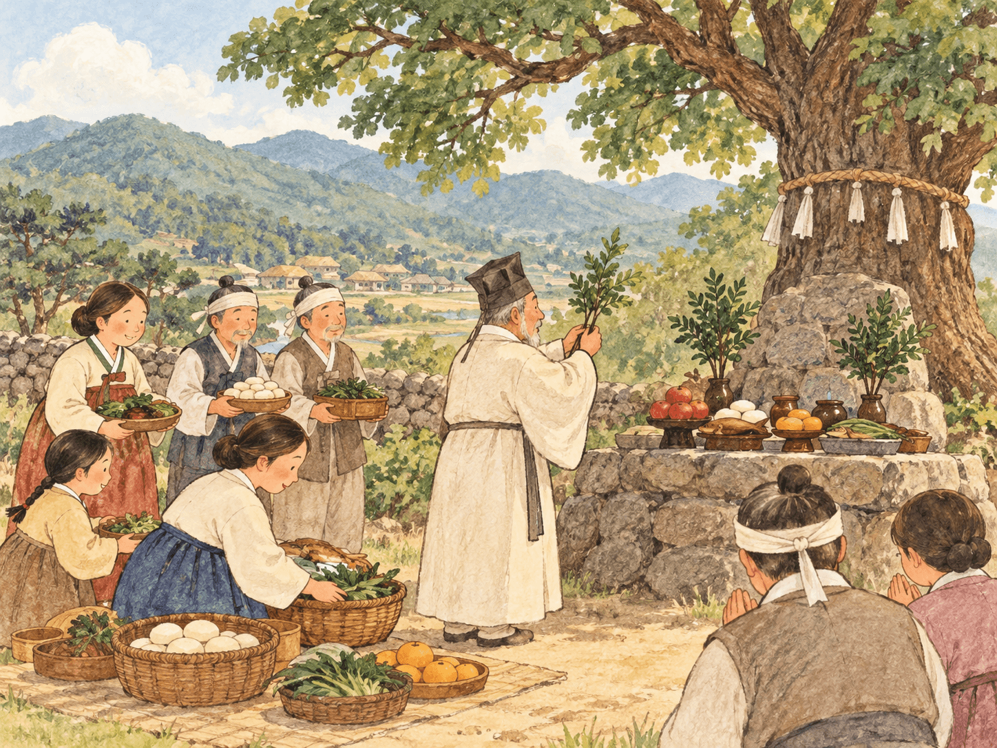 팔곡당산 산신제 이야기 - 이야기를 바탕으로 한 삽화