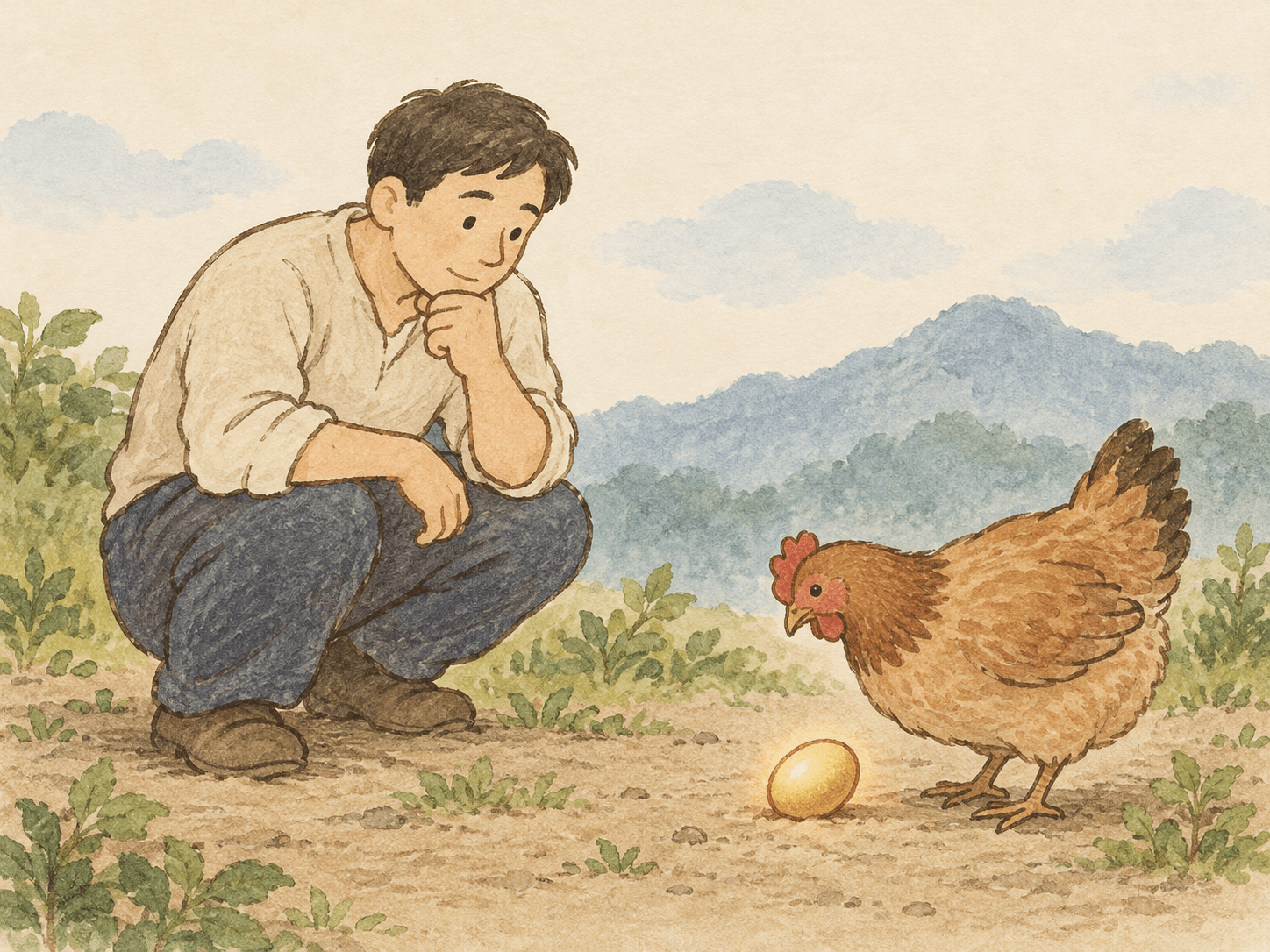 소요산 황금바위와 나무꾼 이야기 - 이야기를 바탕으로 한 삽화