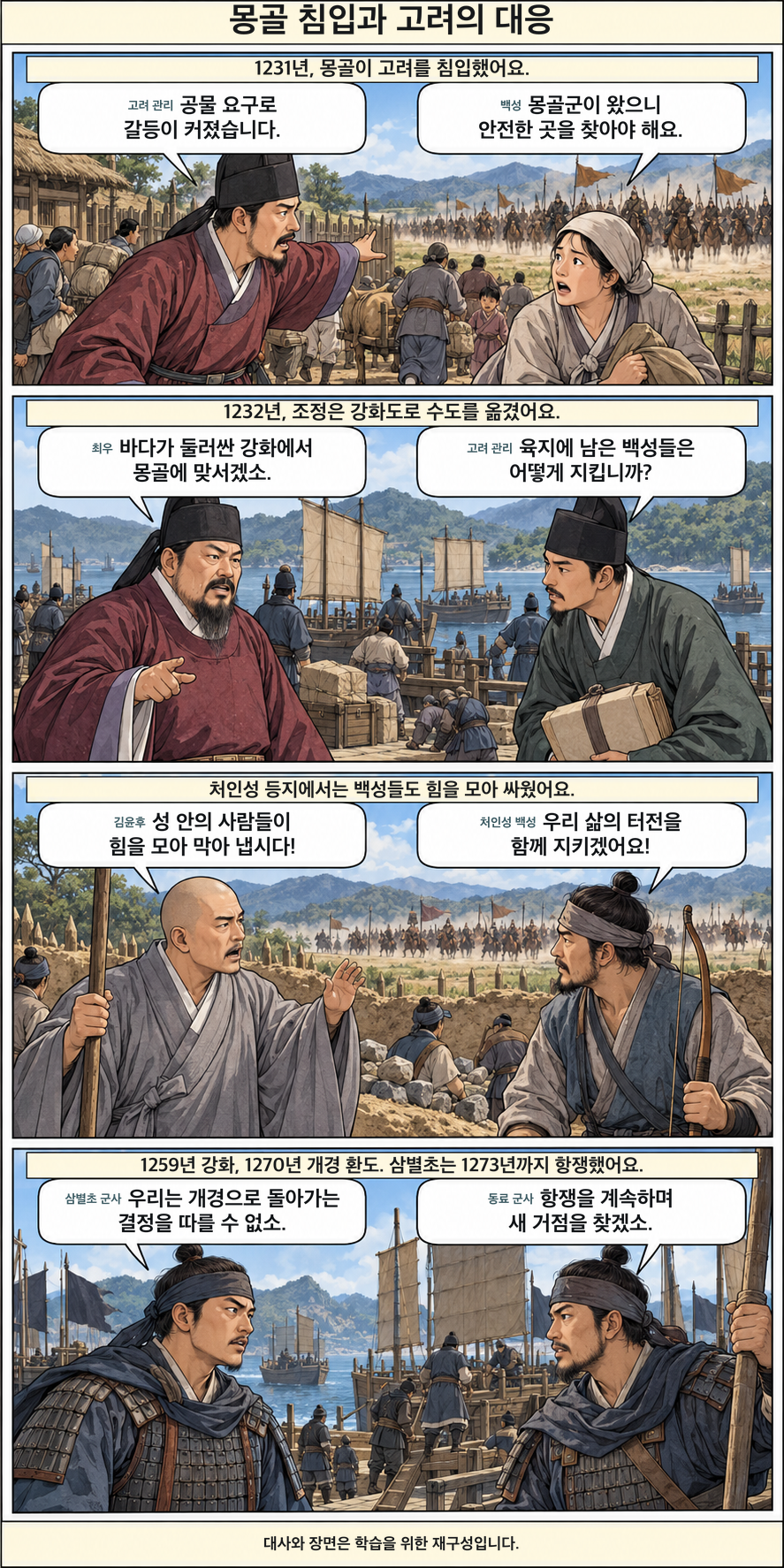 몽골 침입과 고려의 대응 4컷 학습만화
