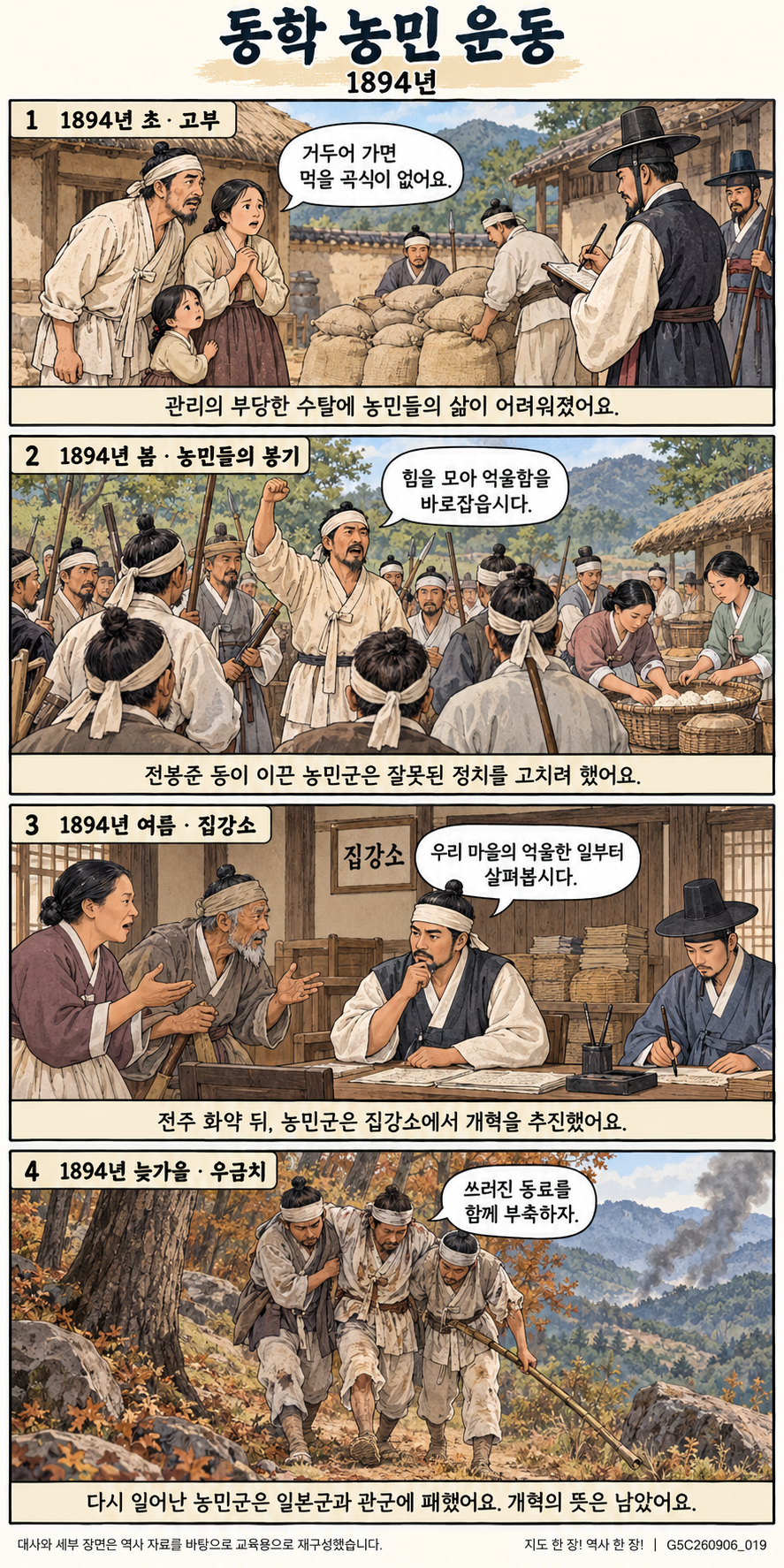 동학 농민 운동 4컷 학습만화
